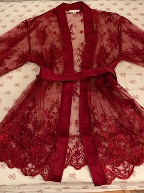 Rya Collection "Darling" Lace [Robe / Chemise / Gown] in Sangria - Size XL